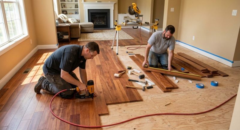 Cherry Floor Installation in Snohomish, WA