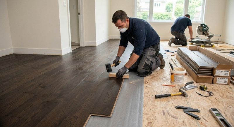 Dark Wood Floor Installation in Snohomish, WA