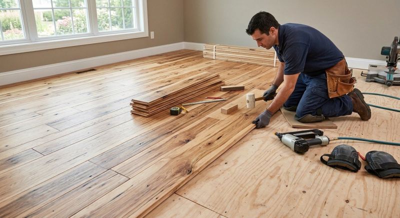 Hickory Floor Installation in Snohomish, WA